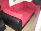Half leather half red material,  modular sofa for sale